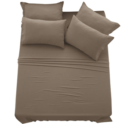 LUX Décor 6-Piece Sheet Set – Soft Microfiber Bedding with Deep Pocket Fitted Sheet & 4 Pillowcases (Paisley)
