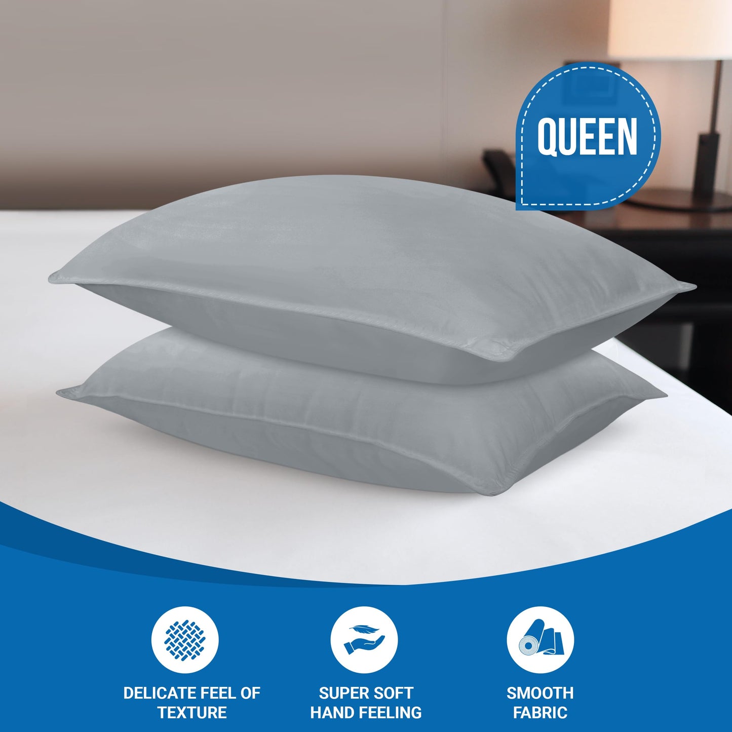 Utopia Bedding Bed Pillows for Sleeping (White), Queen Size, Set of 2, Hotel Pillows, Cooling Pillows for Side, Back or Stomach Sleepers