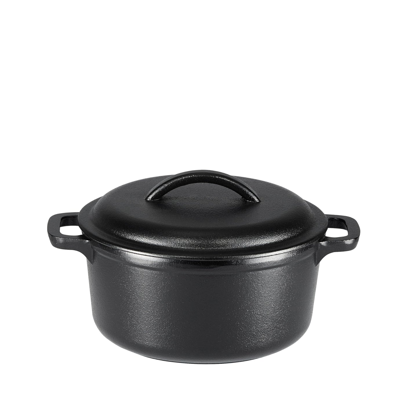 Amazon Basics Round Pre-Seasoned Cast Iron Dutch Oven Pot with Lid and Dual Handles, Heavy-Duty & Large, 7-Quart, Black