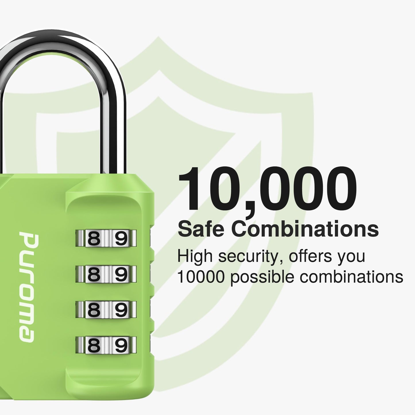 Puroma 4 Pack Combination Lock 4 Digit Locker Lock Outdoor Waterproof Padlock for School Gym Locker, Sports Locker, Fence, Toolbox, Gate, Case, Hasp Storage (Green)