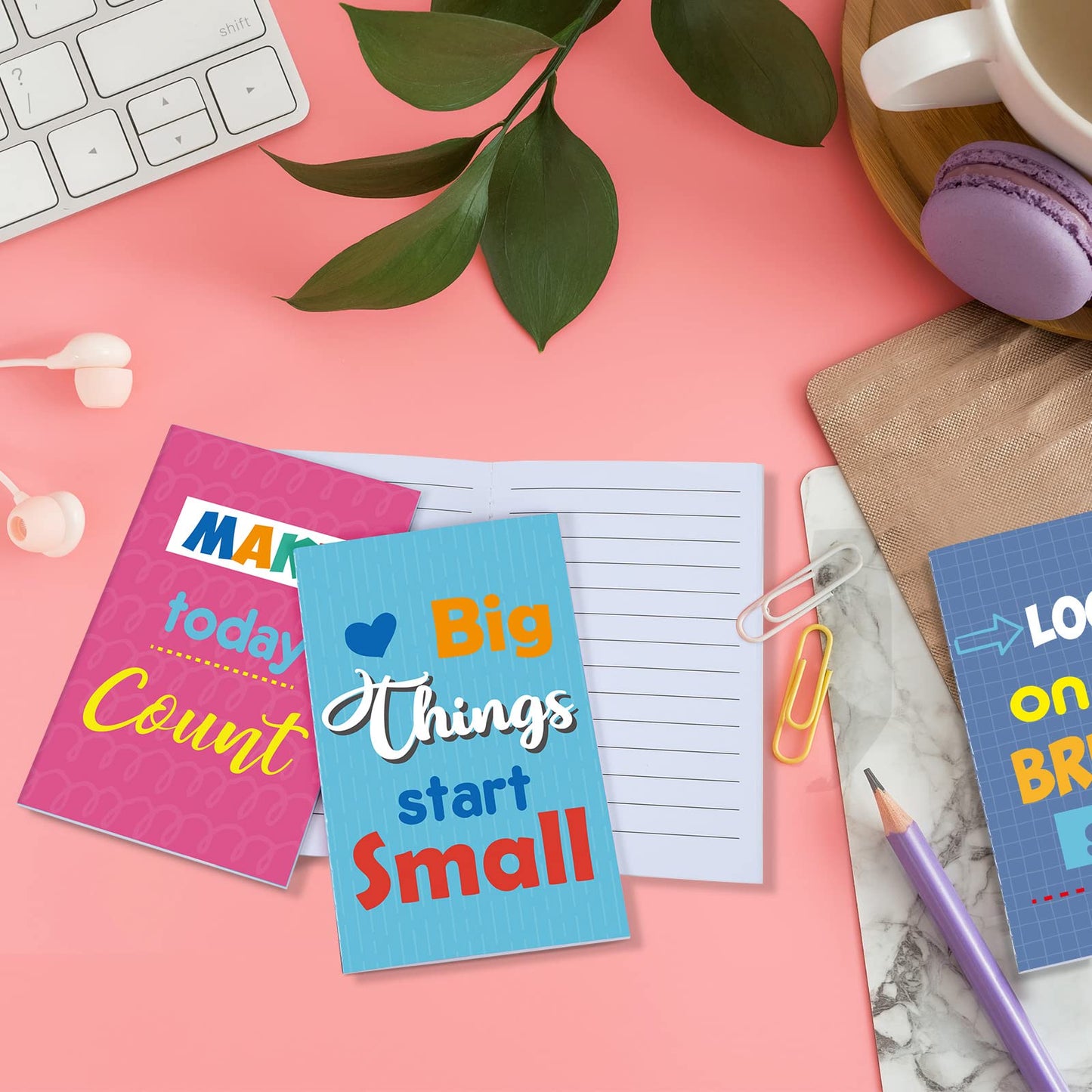 Zonon 24 Pcs Mini Colorful Notebooks Bulk Gifts, Funny Motivational Journals Notepads Inspirational Notepads Small Pocket Notebook Teacher Office Prizes Travel(Motivational Style)