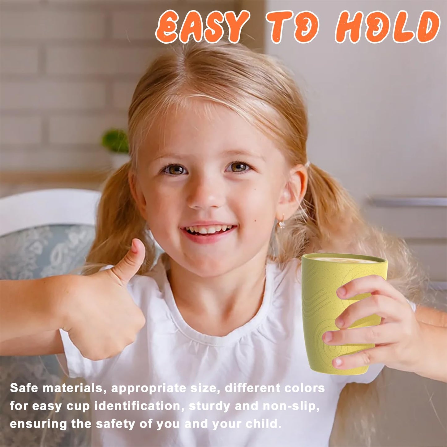 Homienly Wheat Straw Cups – Reusable, Unbreakable, Tumblers, Stackable & Dishwasher Safe