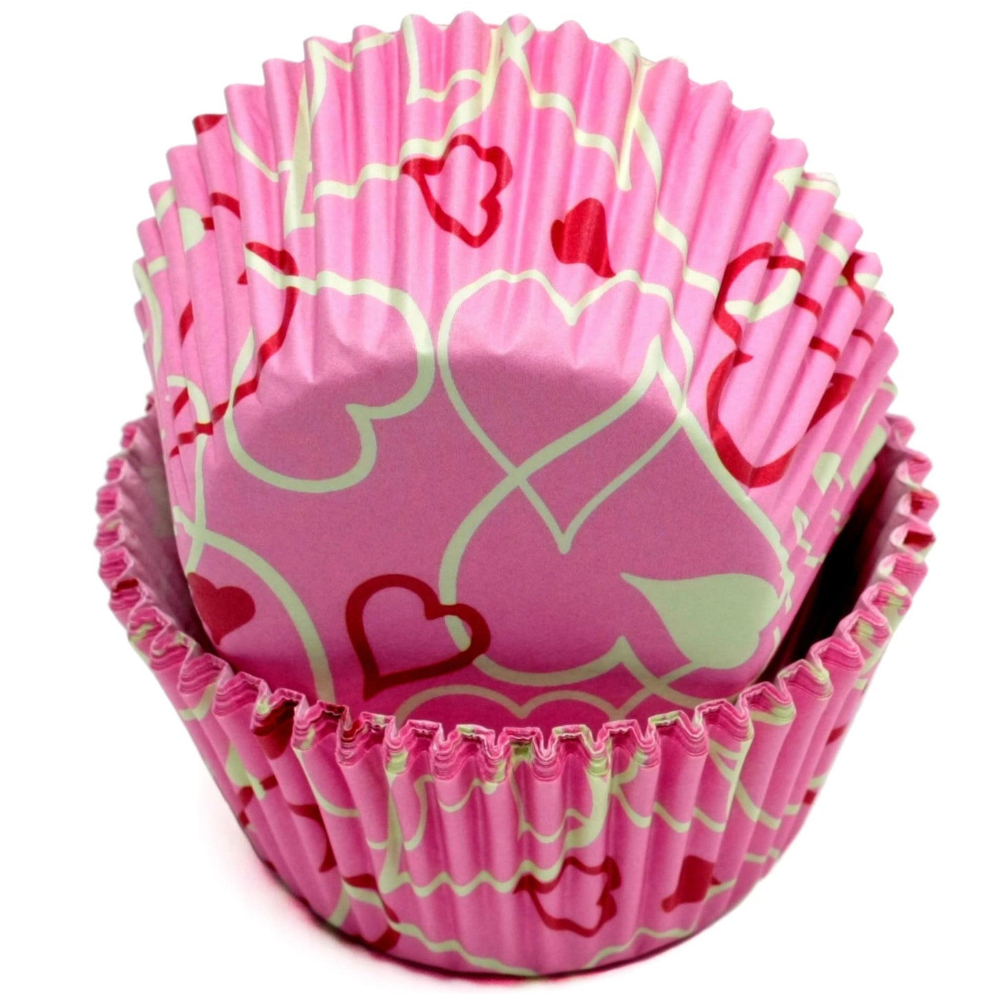 Chef Craft Paper Patterned Valentine's Cupcake Liner Set, 100 Count, Red/Pink