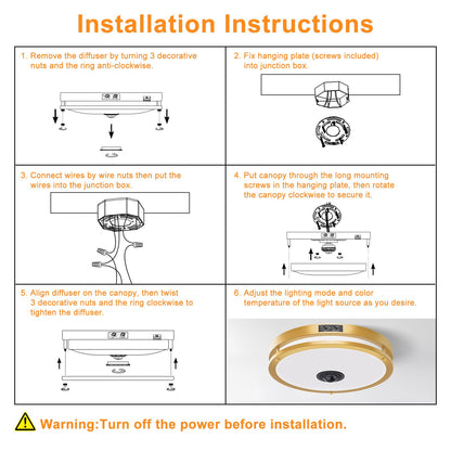 Motion Sensor LED Ceiling Light – Adjustable Color Temp, Outdoor Flush Mount