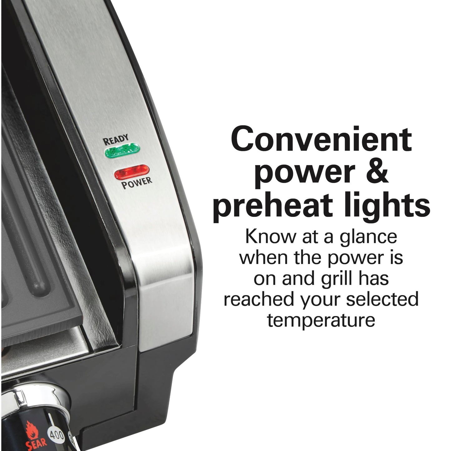 Electric Indoor Searing Grill – 118 sq. in., Viewing Window, Adjustable Temp to 450°F, Stainless Steel