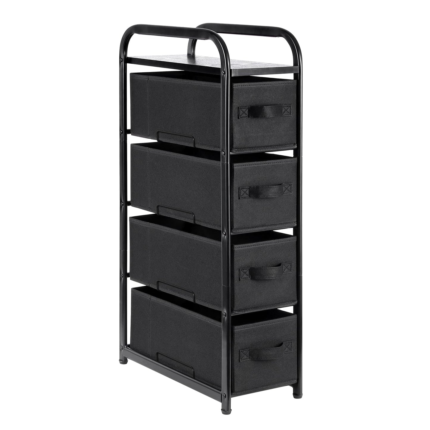 MAX Houser Dresser Storage with 3 Drawers, Fabric Dresser Tower, Vertical Storage Unit for Bedroom, Closet, Office, Black