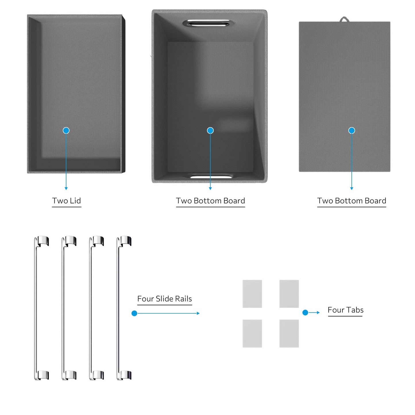 Hängeregistraturbox mit Deckel, 2er-Set, Aufbewahrungsboxen für Aktenordner, zusammenklappbarer dekorativer Aktenschrank aus Leinen für Büro/Zuhause (35,6 x 23,5 x 27,6 cm) (Marineblau) 