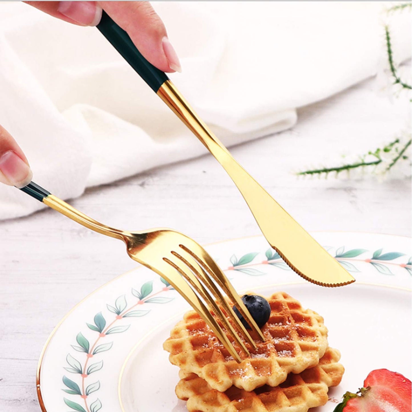 Portable Travel Utensils Set, 18/8 Stainless Steel 3 PCS Cutlery Set Including Knife Fork and Spoon, Reusable Travel Silverware Set with Case for Lunch Box Camping School Office