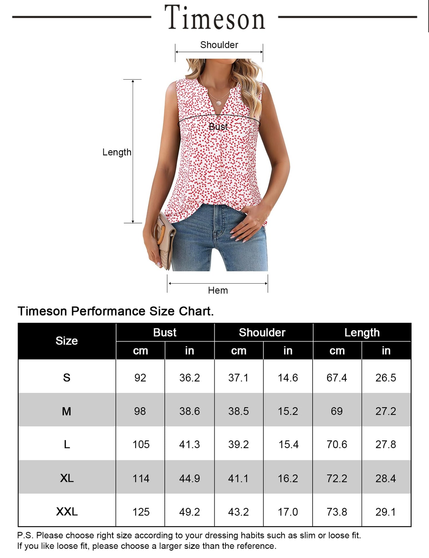 Timeson Women's Chiffon V Neck Sleeveless Blouse Tops Office Work Shirts