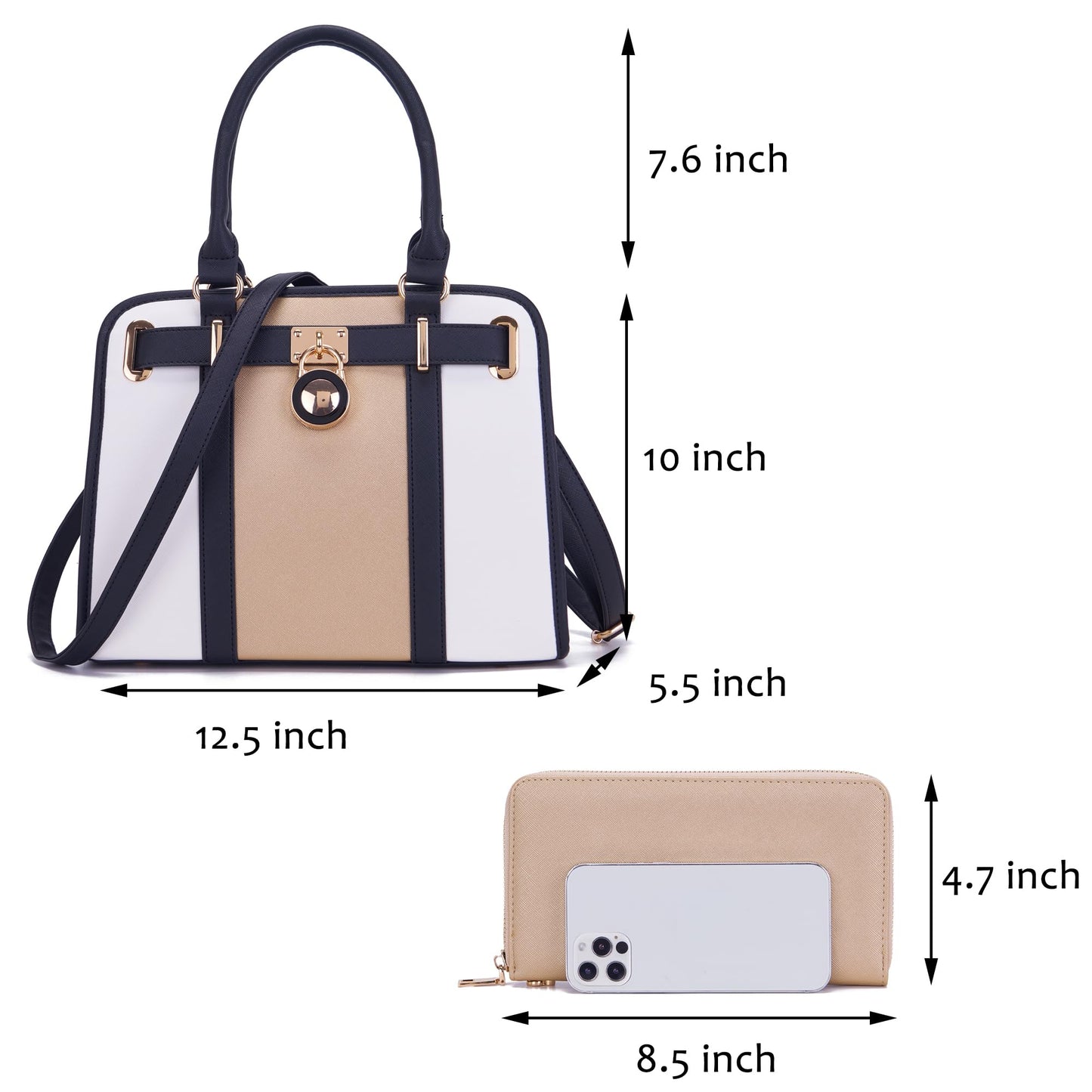 Handbags Sets For Women Shoulder Bags Top Handle Work Satchel Tote Purses Set With Matching Wallet 2pcs