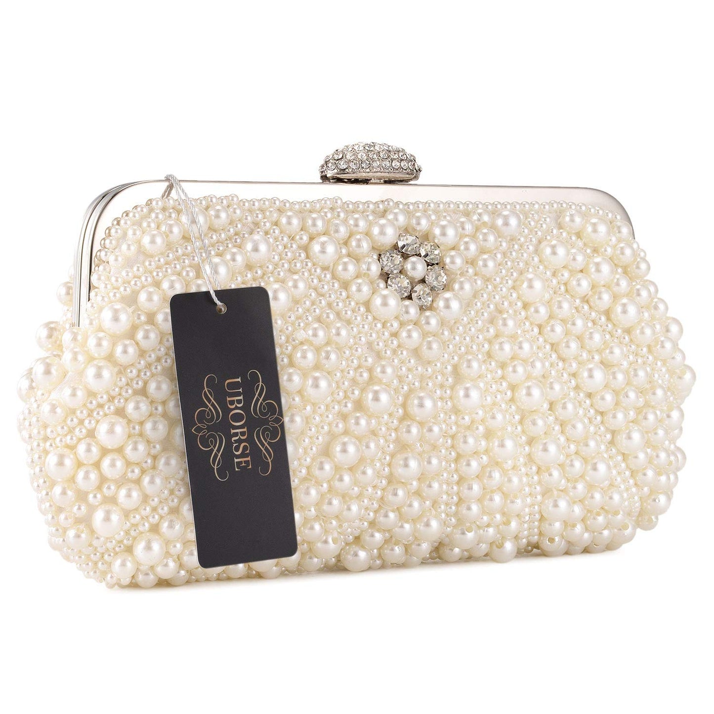 Pochette en perles pour femmes UBORSE Sac de soirée en perles de cristal noble Pochette de mariage avec chaîne en perles