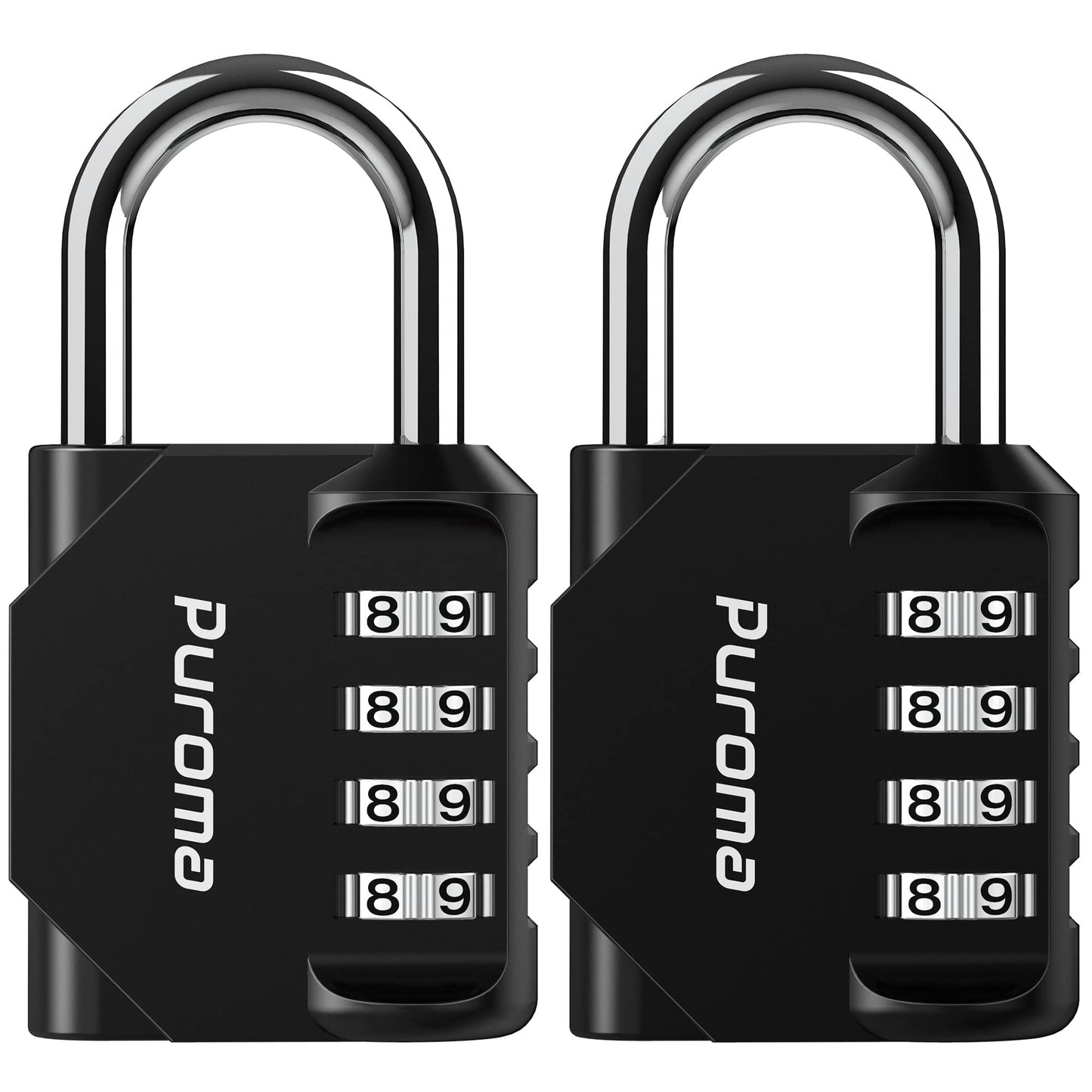 Puroma Lot de 4 cadenas à combinaison à 4 chiffres pour casier de salle de sport, casier de sport, clôture, boîte à outils, portail, étui, rangement à moraillon (vert) 