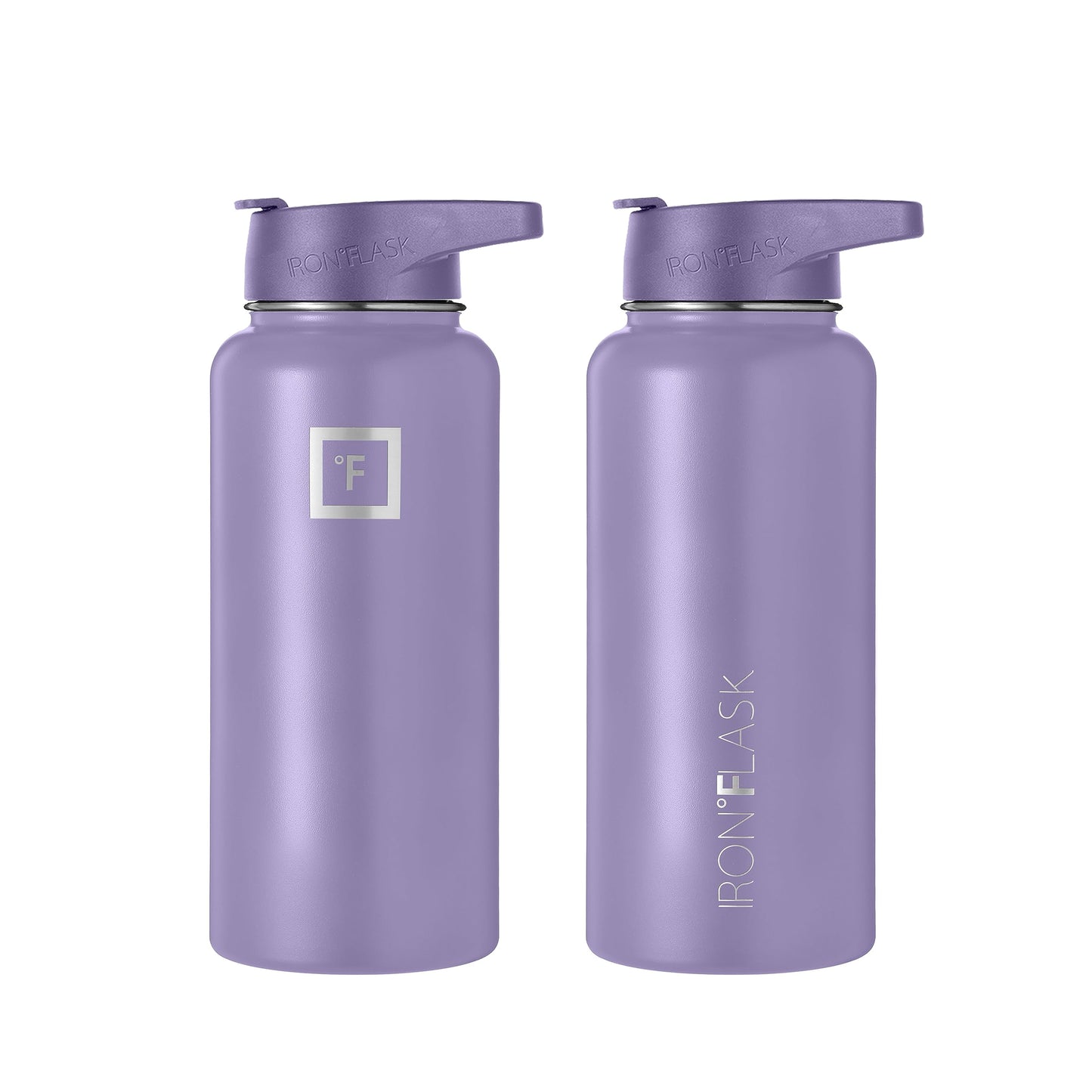 Bouteille d'hydratation de camping et de randonnée IRON °FLASK avec 3 couvercles - Bouteille d'eau en acier inoxydable, à double paroi et isolée sous vide - Anti-fuite et sans BPA (Dark Night, Straw - 32 oz) 