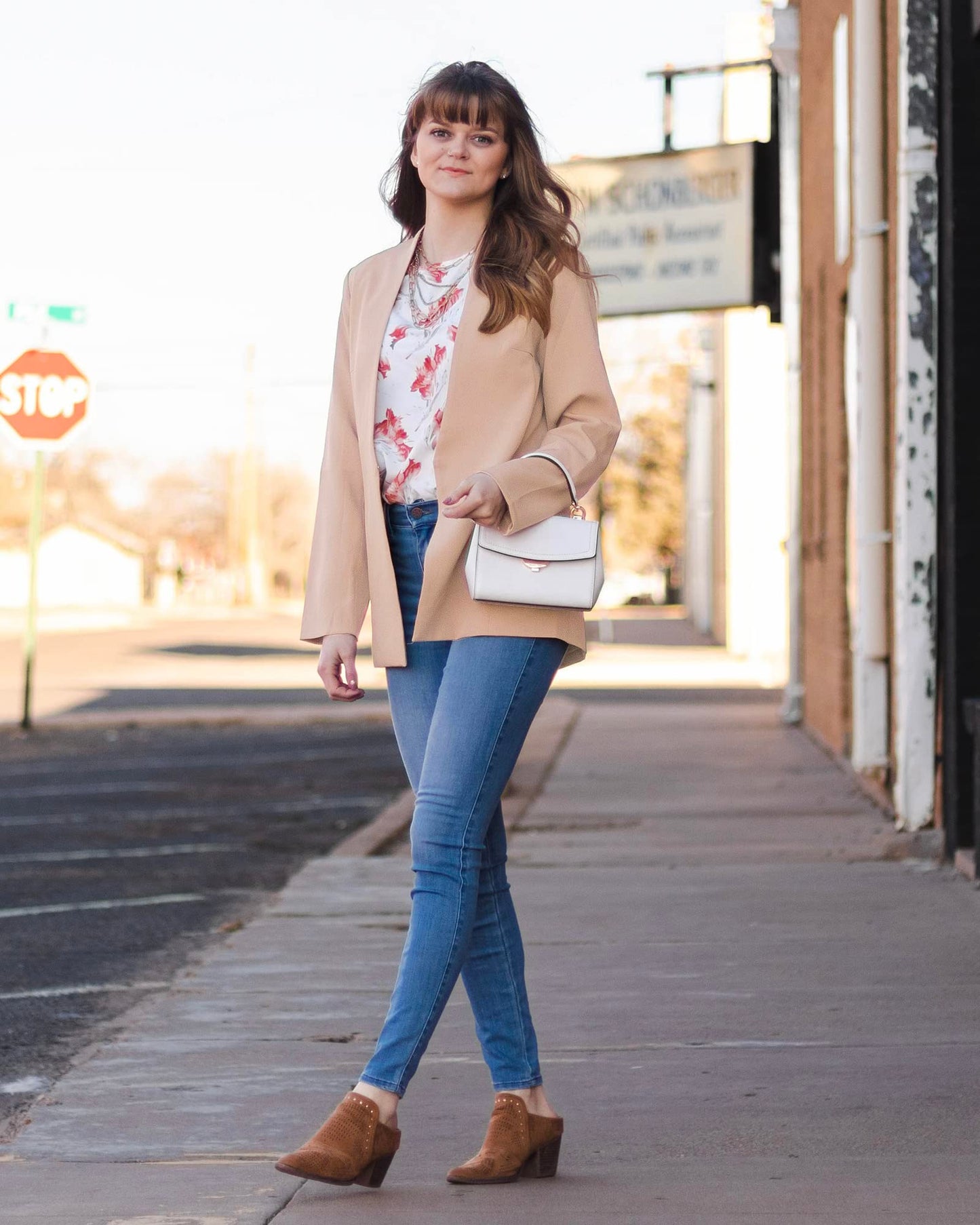 Veste de costume blazer de travail décontractée à poches ouvertes sur le devant pour femme GRAPENT 