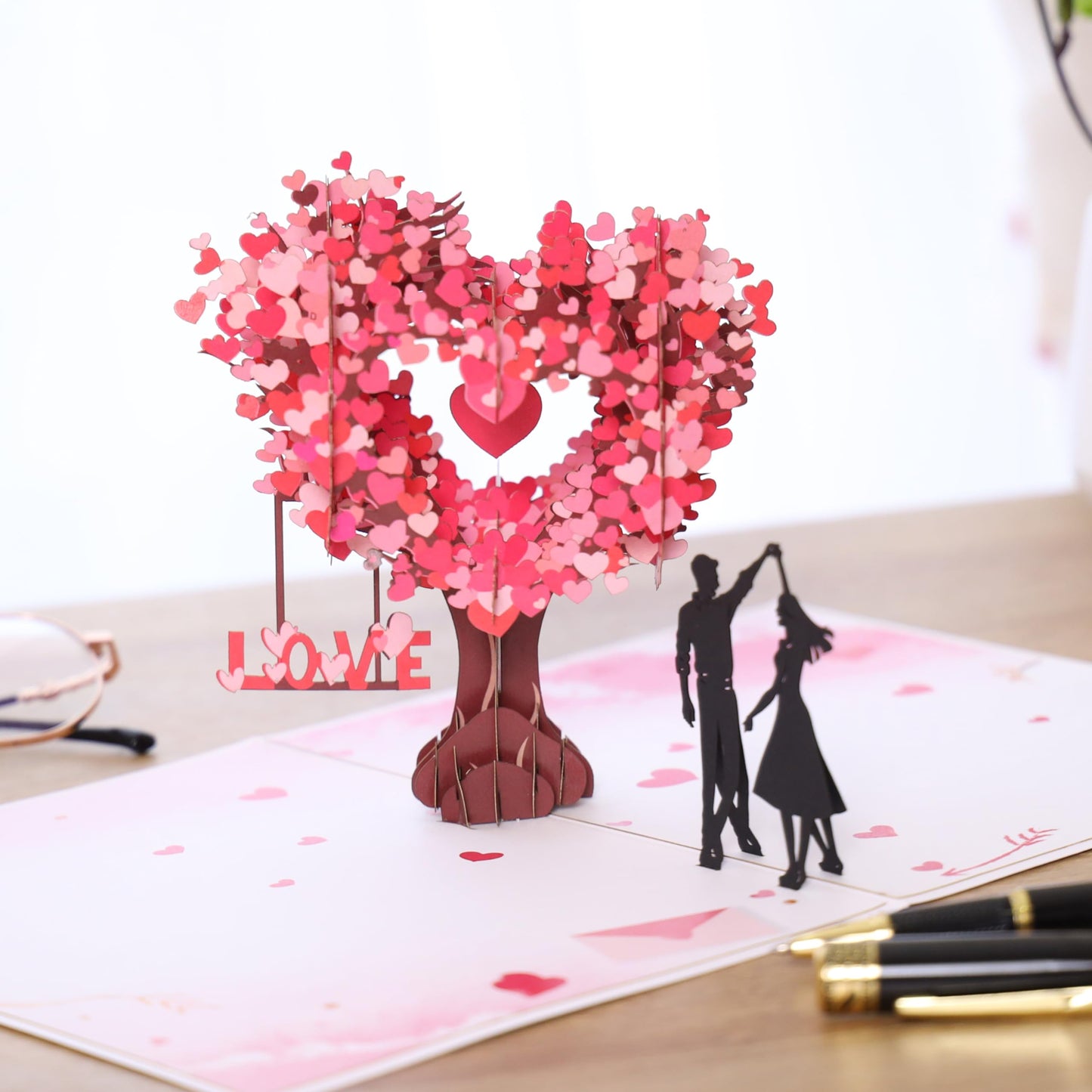 Pop Up Anniversary Card, 3D Cards 6x8 inch