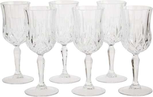 Lorren Home Trends Opera White Wine Glass, 6 Count (Pack of 1)