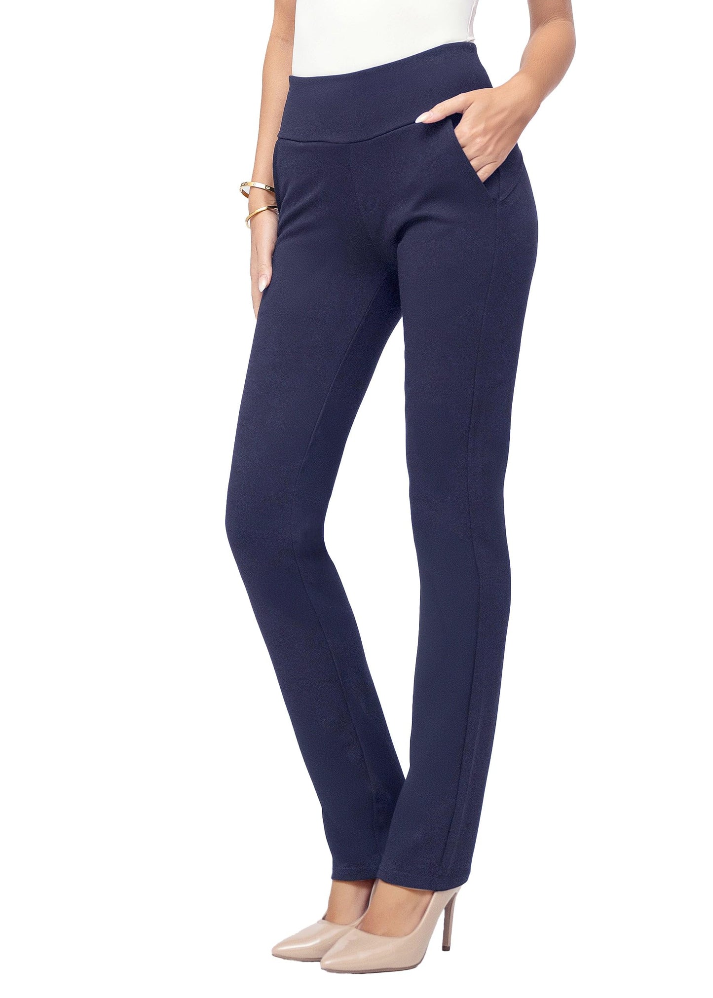 Pantalon habillé Conceited pour femme - Extensible - Contrôle du ventre - Confort toute la journée - Pantalon pour femme en taille standard et grande