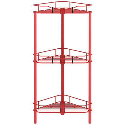 4 Tier Floor Standing Corner Shower Caddy Organizer Shelf with Hooks