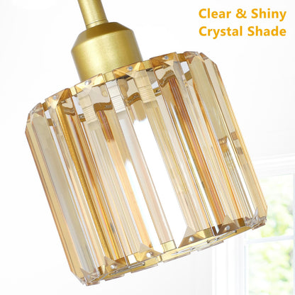 3-Light Crystal Semi Flush Mount Ceiling Light | Black Modern Fixture for Kitchen, Hallway & Bedroom