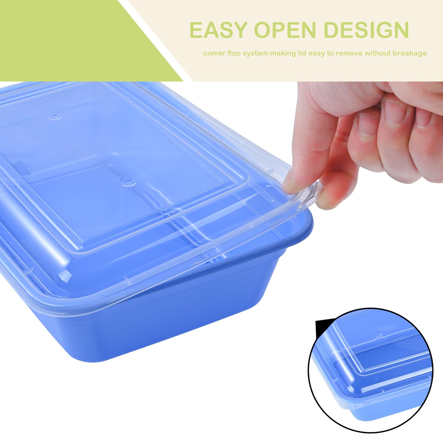 Prep Food Storage Containers with Lids – Reusable BPA-Free Lunch Bento Boxes, Stackable, Microwave, Dishwasher & Freezer Safe