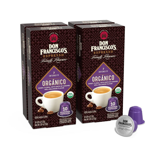 Don Francisco's and Cafe La Llave Espresso Capsule Variety Pack - 50 Recyclable Aluminum Pods Compatible with Nespresso Originalline - Premium Coffee with 4 Flavors and Intensities