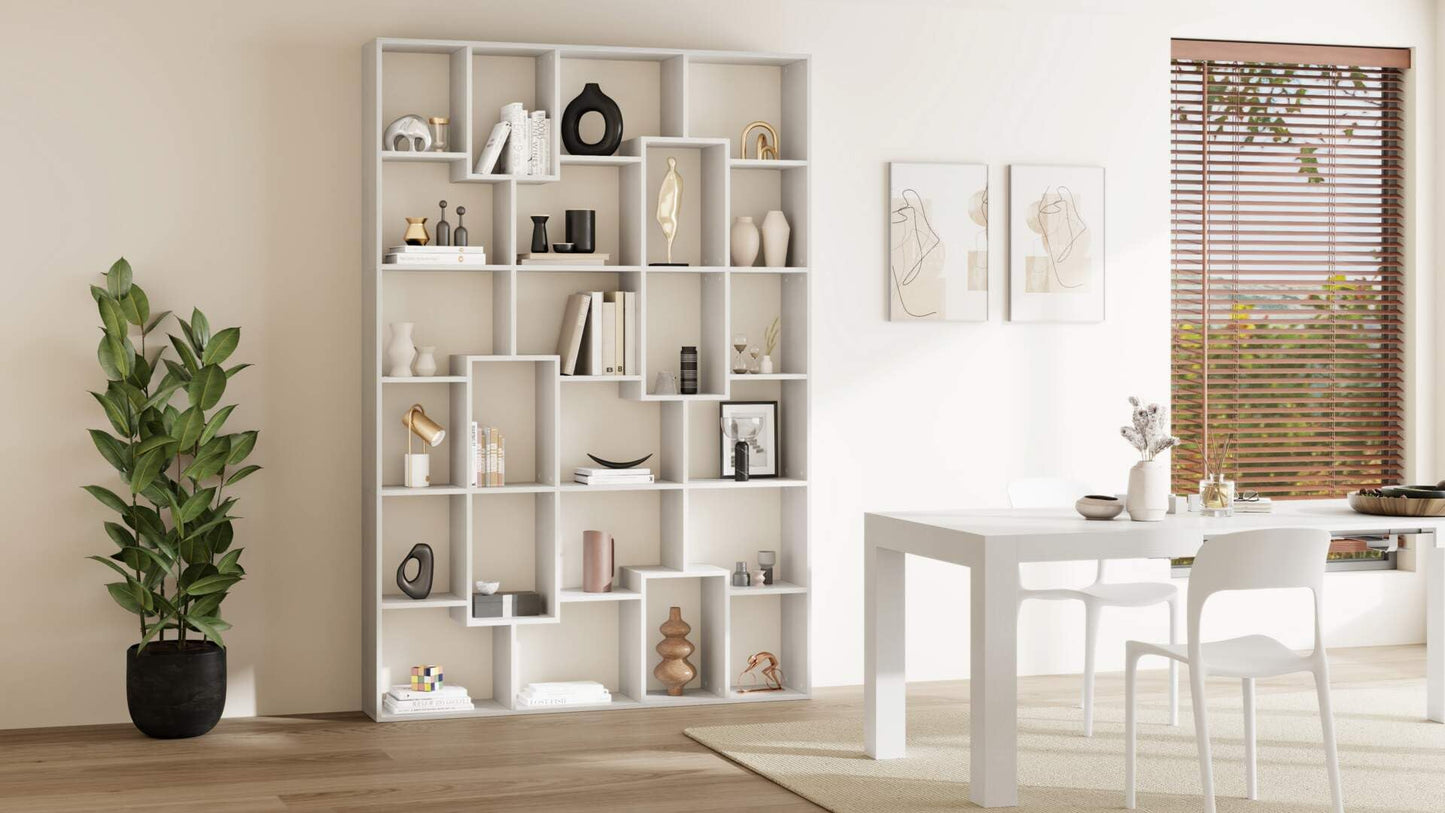 Mobili Fiver, Iacopo XS Bücherregal (63,31 x 31,5 Zoll), rustikale Eiche, Aufbewahrungsbücherregal, modernes Bücherregal für Wohnzimmer, Büro, italienische Möbel 