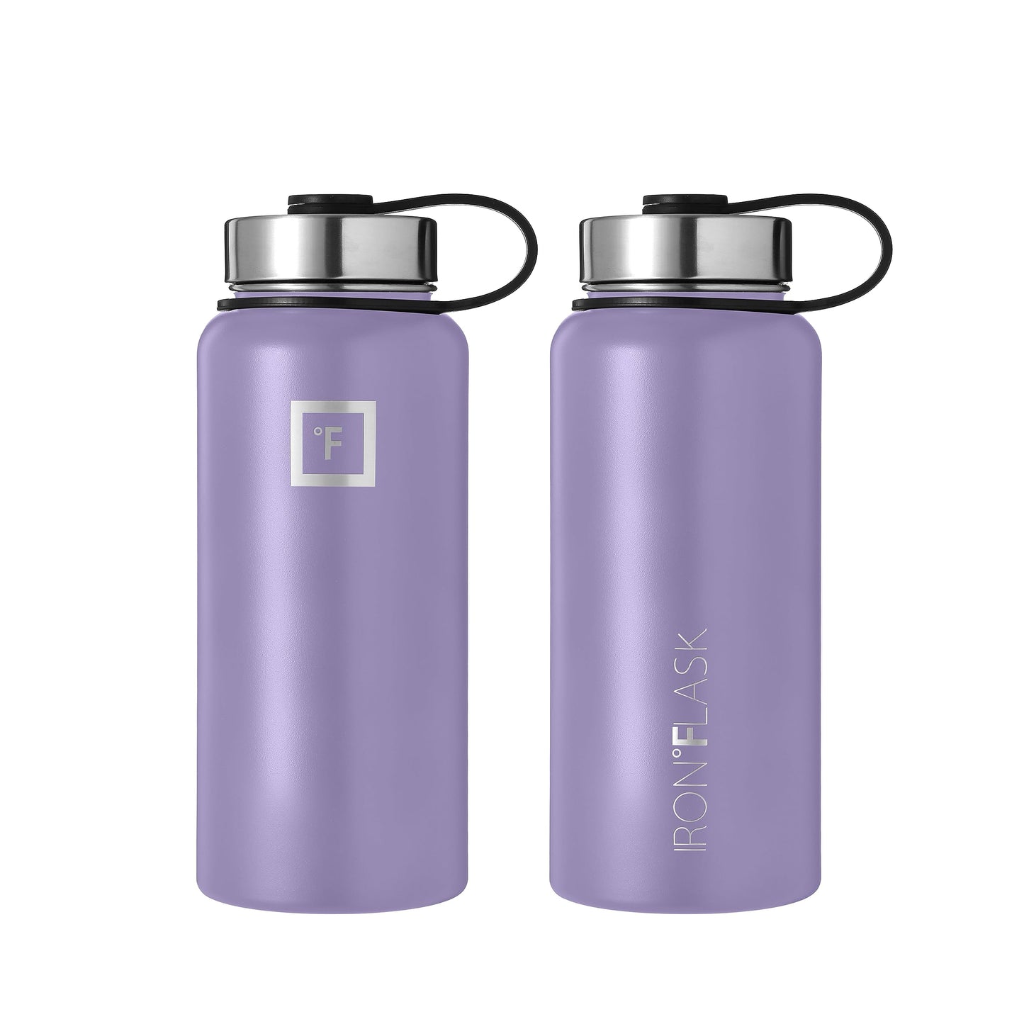 Bouteille d'hydratation de camping et de randonnée IRON °FLASK avec 3 couvercles - Bouteille d'eau en acier inoxydable, à double paroi et isolée sous vide - Anti-fuite et sans BPA (Dark Night, Straw - 32 oz) 