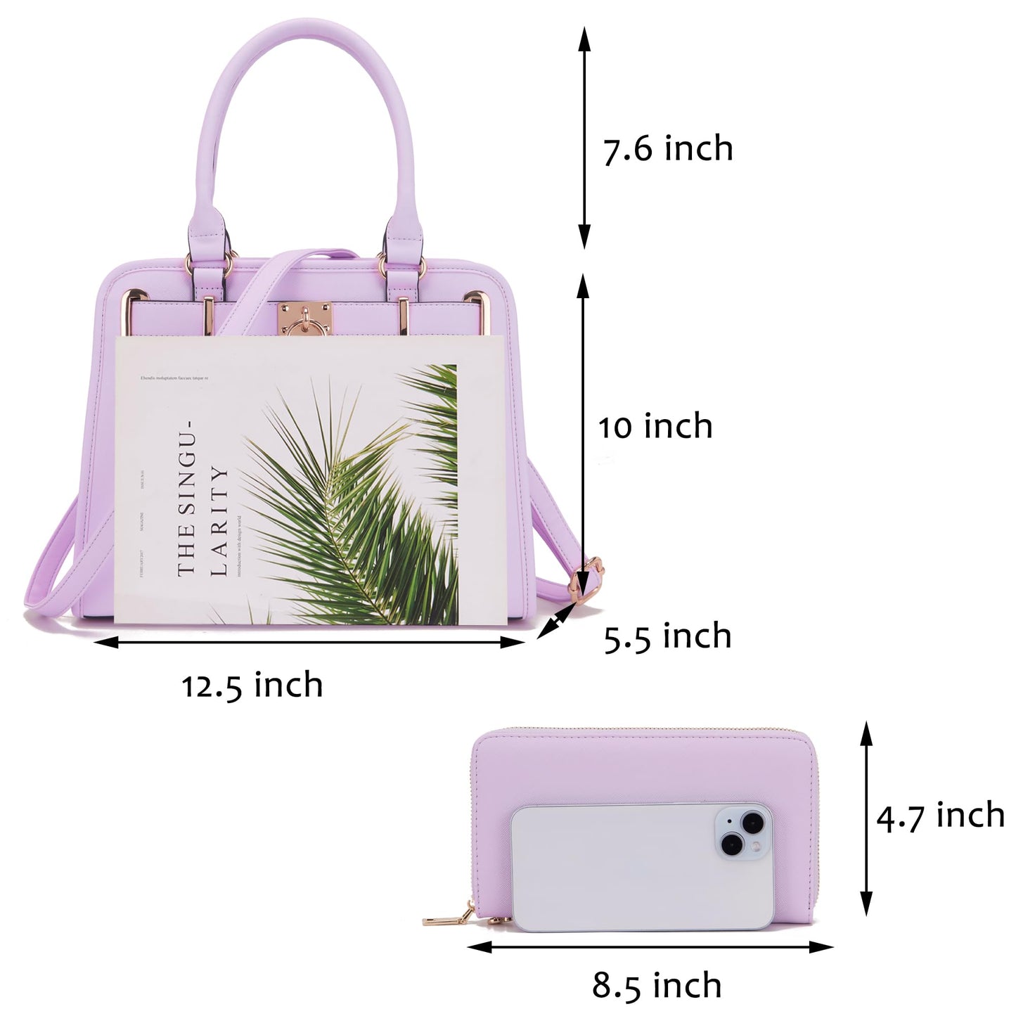 Handbags Sets For Women Shoulder Bags Top Handle Work Satchel Tote Purses Set With Matching Wallet 2pcs