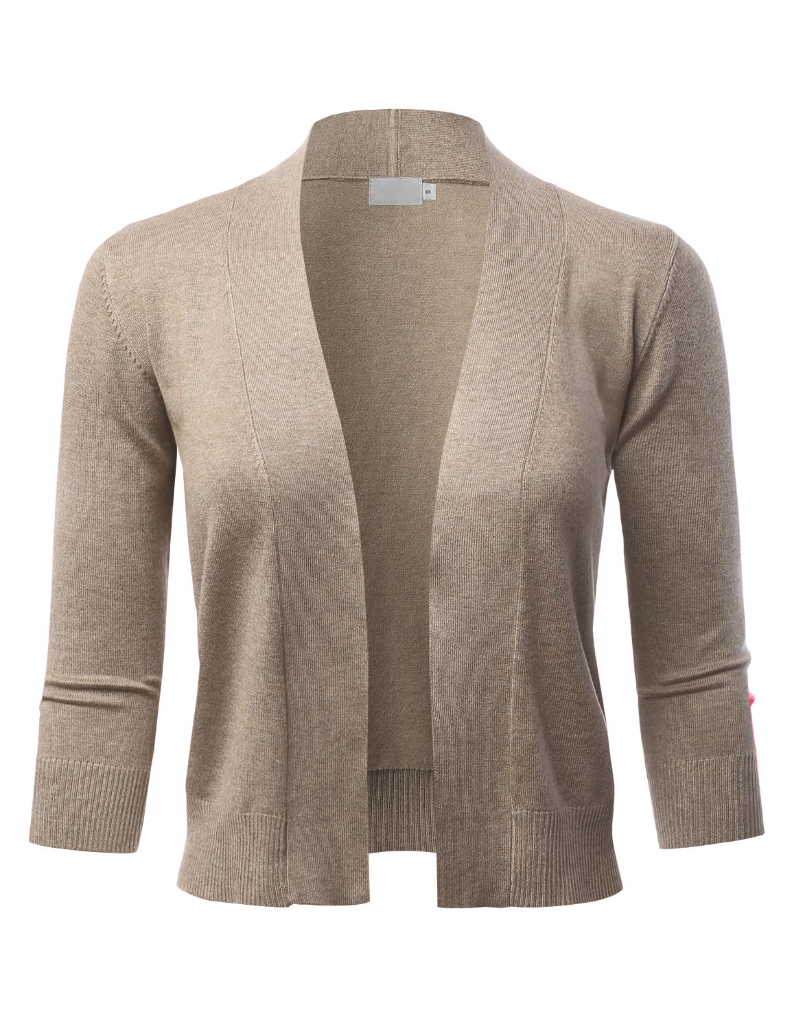 LALABEE Cardigan boléro court classique à manches 3/4 pour femme ouvert sur le devant pour robes (S~XXL)