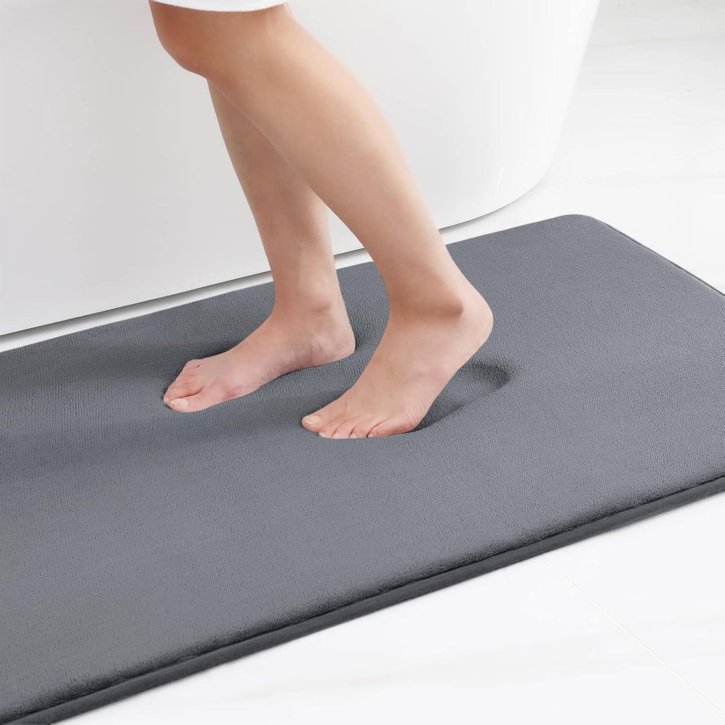 Smiry Memory Foam Bath Mat – Ultra Soft, Absorbent, Non-Slip Rug for Bathroom