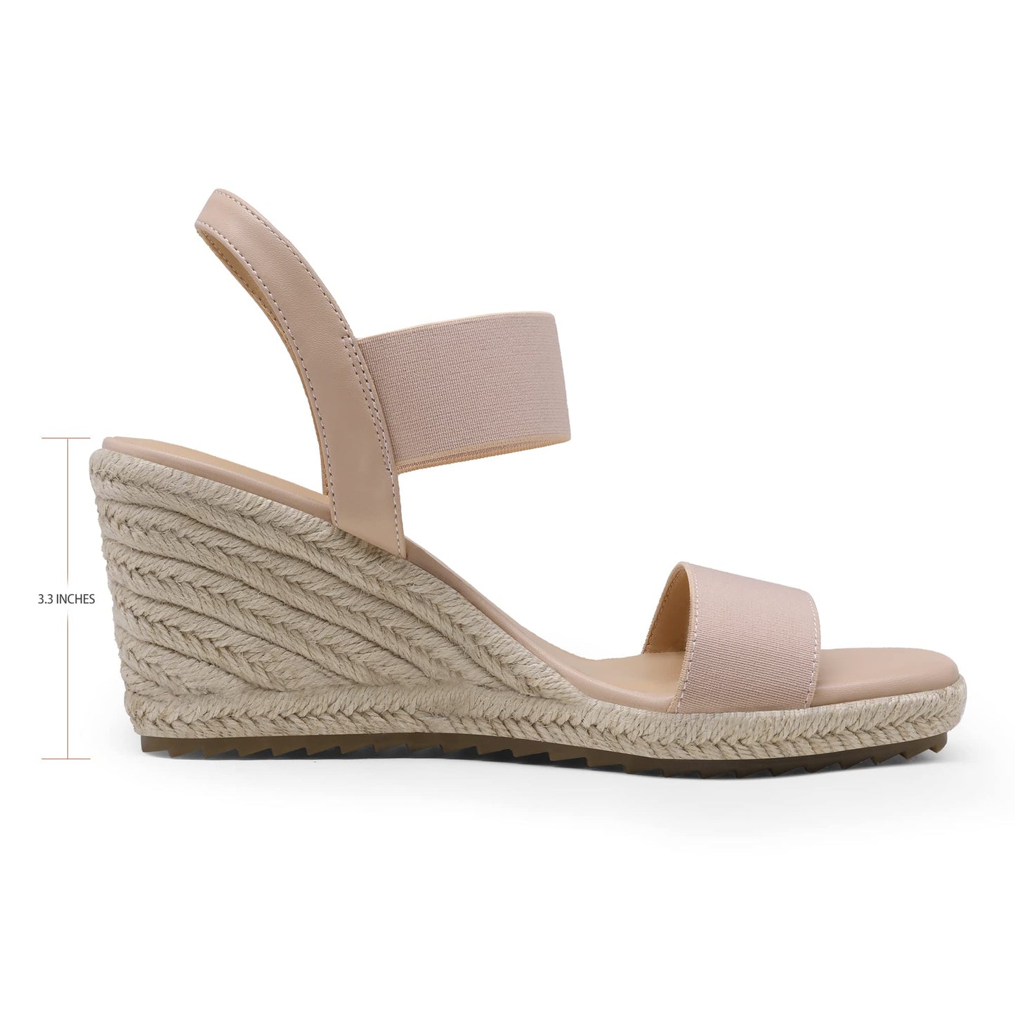 DREAM PAIRS Damen Espadrilles mit offener Spitze, elegante Plateausandalen, Schlupfsandalen mit elastischem Knöchelriemen und Keilabsatz 