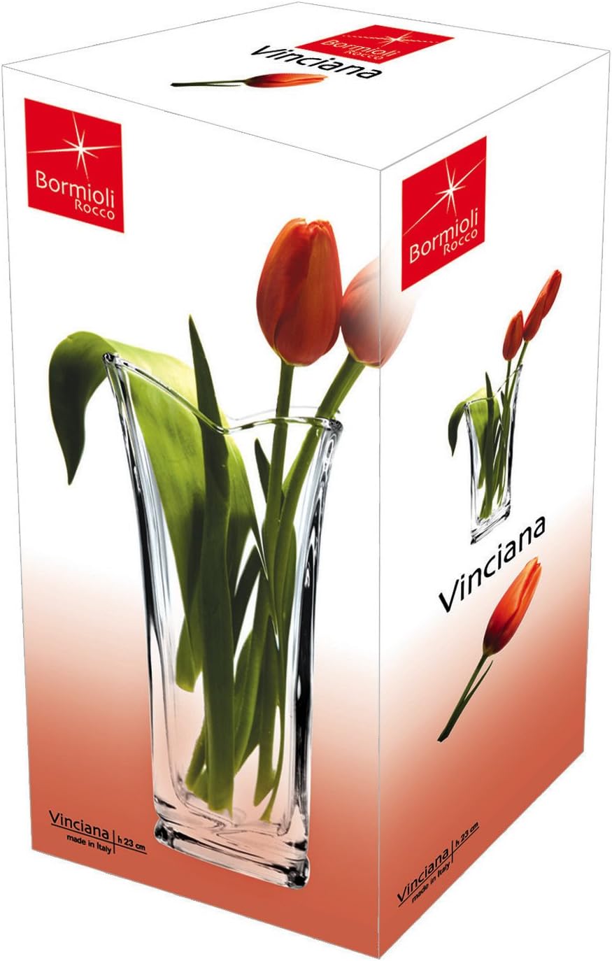 Bormioli Rocco Vinciana Vase à fleurs, coffret cadeau (petit) 