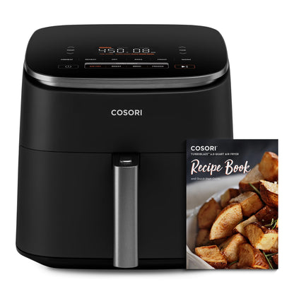 COSORI 6-Qt Air Fryer TurboBlaze – 9-in-1 Compact Oven, 90–450°F, Fast Turbo Mode, Grey, Low Oil Cooking, Roast, Bake, Reheat
