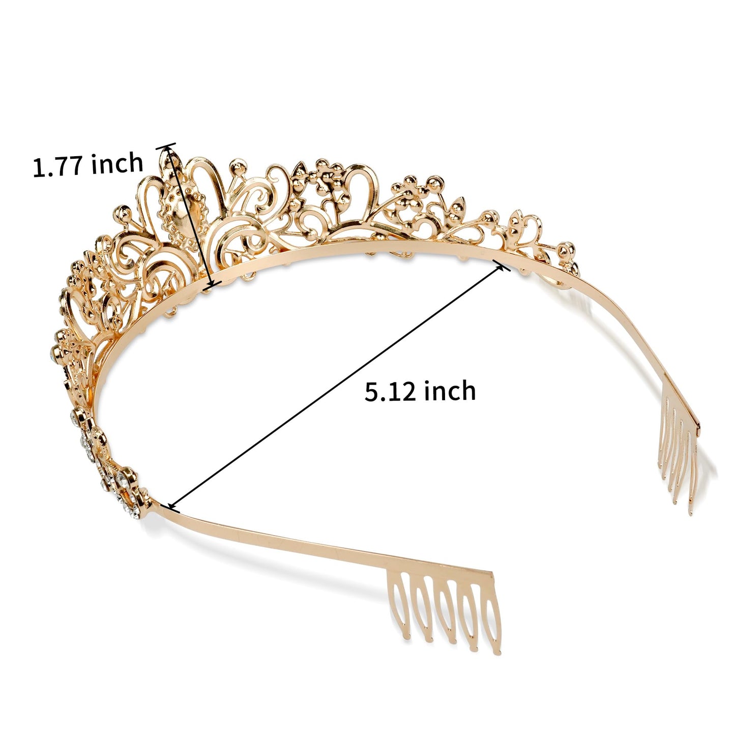 Gold Crown for Women Crystal Princess Tiaras Rhinestone Queen Headband Wedding Bridal Hair Accessories Birthday Prom Pageant Party Coming of Age Ceremony Photo Props