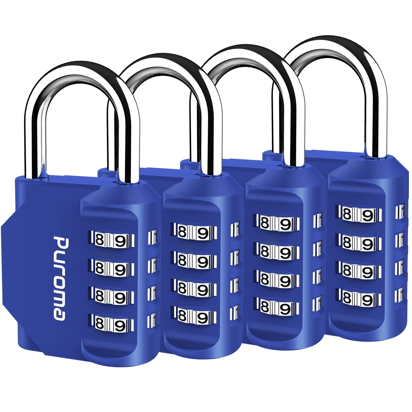 Puroma 4 Pack Combination Lock 4 Digit Locker Lock Outdoor Waterproof Padlock for School Gym Locker, Sports Locker, Fence, Toolbox, Gate, Case, Hasp Storage (Green)