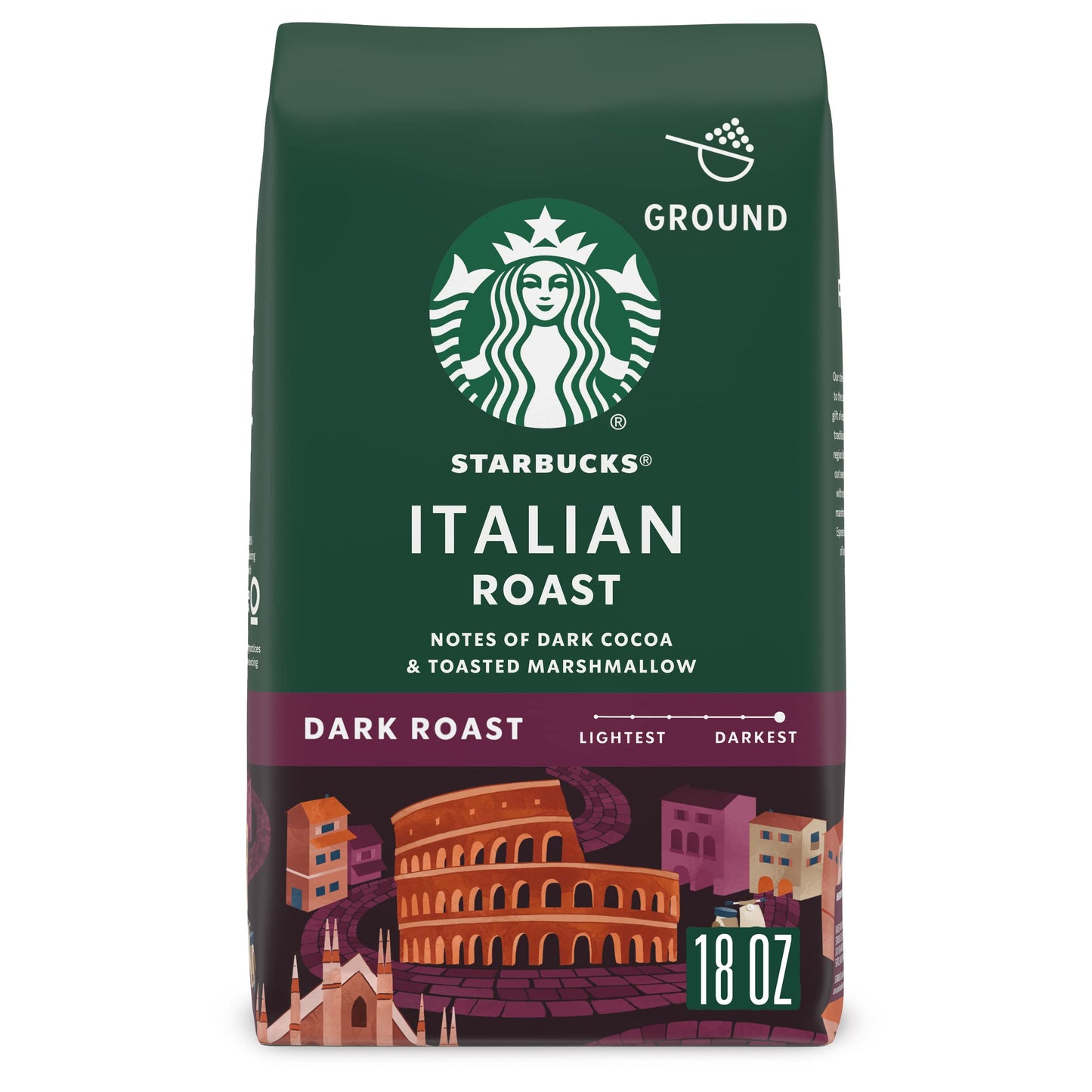 Café moulu Starbucks, café torréfié foncé, torréfaction française, 100 % arabica, 1 sac (28 oz) 