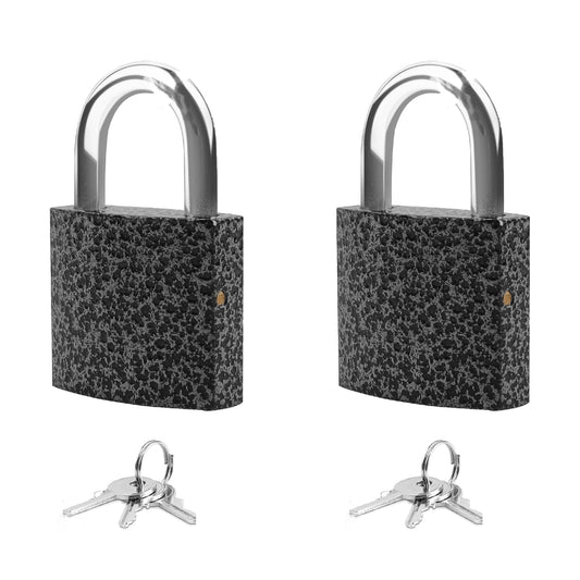 2 Pack Small Padlock with 3Keys (keyed Alike)，Locker Lock 30mm, Lock with Key Padlock for Sheds, Storage Unit School Gym Locker, Toolbox, Gym Locker Padlocks, Keyed Padlocks(Black)…