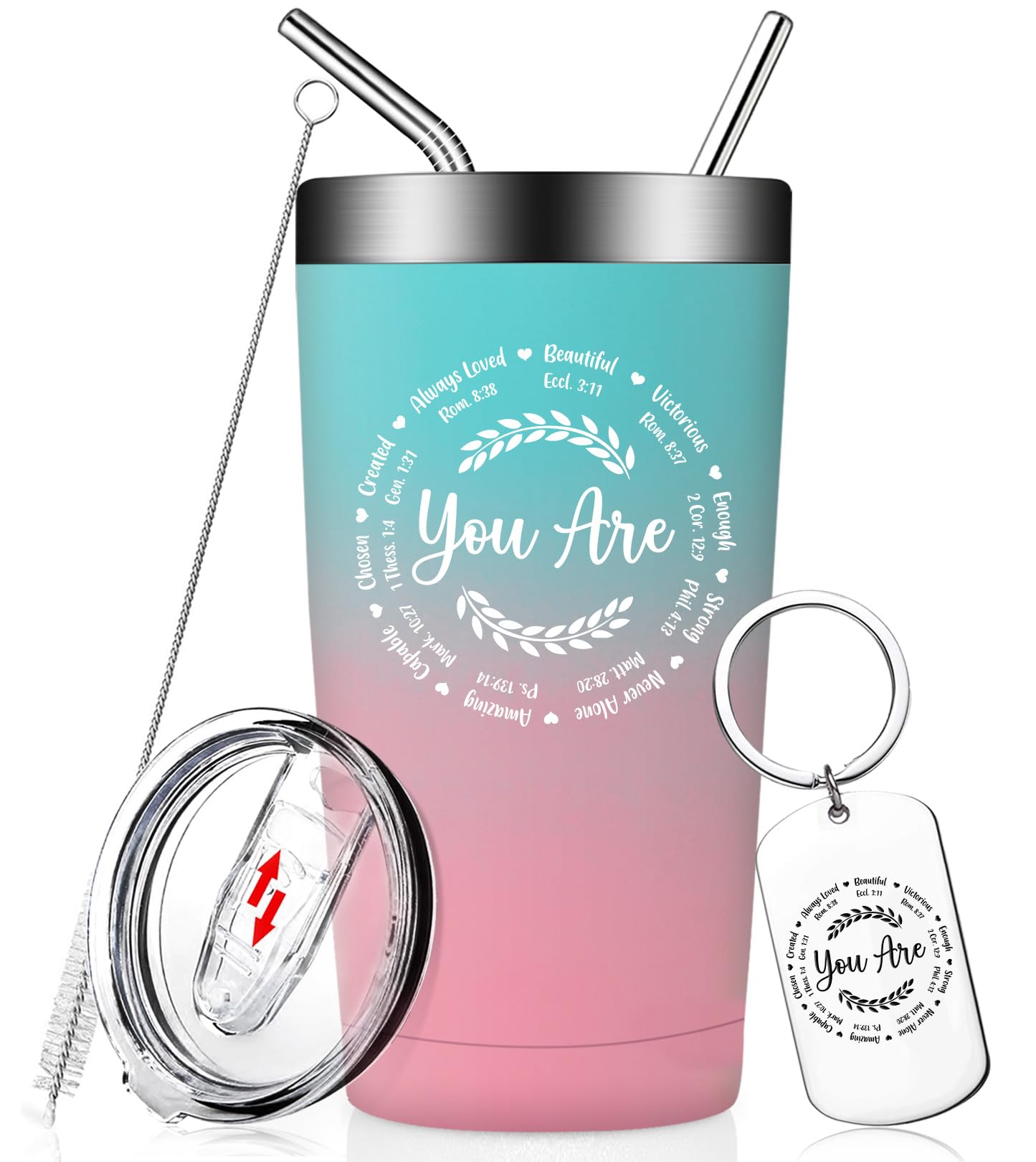 Fufendio Christian Gifts for Women - Inspirational Gifts, Christmas Gifts for Women - Birthday Mothers Day Gifts for Mom, Wife - Friendship Gifts for Women Friends - Christian Tumbler 20oz