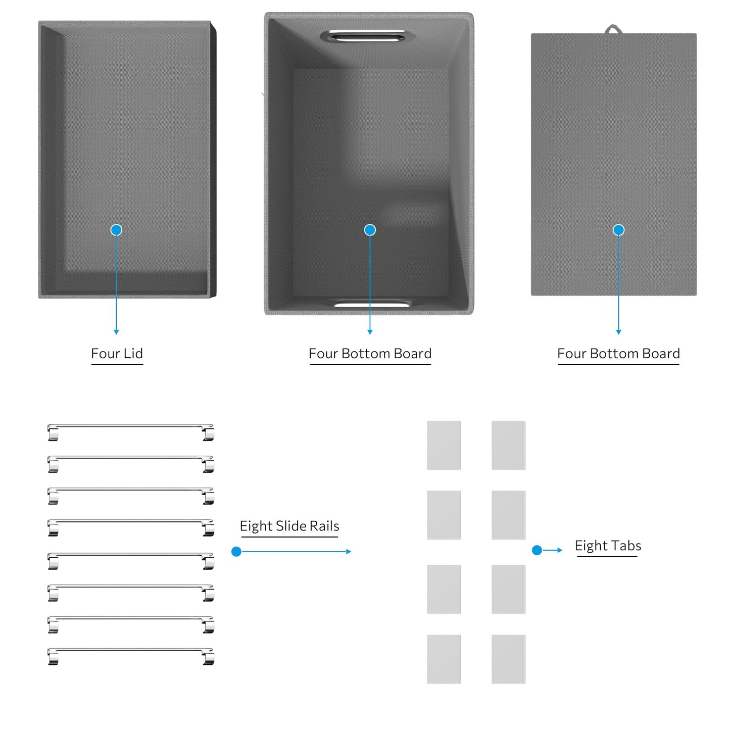 Hängeregistraturbox mit Deckel, 2er-Set, Aufbewahrungsboxen für Aktenordner, zusammenklappbarer dekorativer Aktenschrank aus Leinen für Büro/Zuhause (35,6 x 23,5 x 27,6 cm) (Marineblau) 