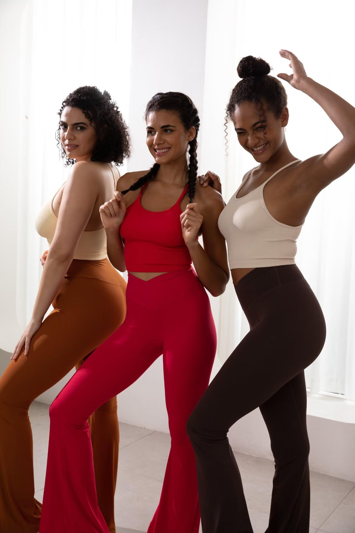 Sunzel Flare Leggings for Women with Pockets, Crossover Yoga Pants with Tummy Control, High Waisted and Wide Leg