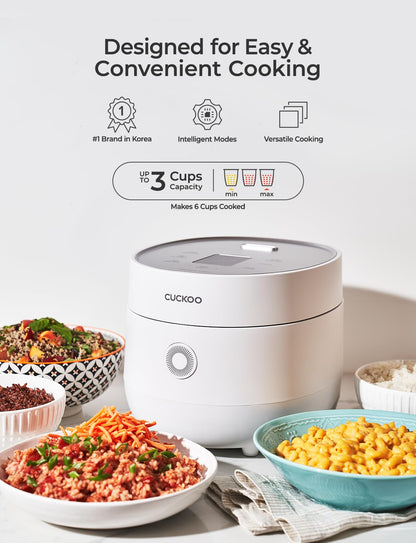 Rice Cooker 6 Cup Uncooked / 12 Cup Cooked, Fuzzy Logic, Delay Timer, Keep Warm, Steamer, Non-Stick Pot, Gray (CR-0675FG) – Gently Used