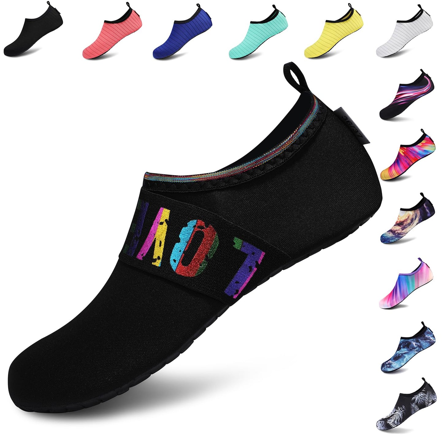 VIFUUR Water Sports Shoes Barefoot Quick-Dry Aqua Yoga Socks Slip-on for Men Women