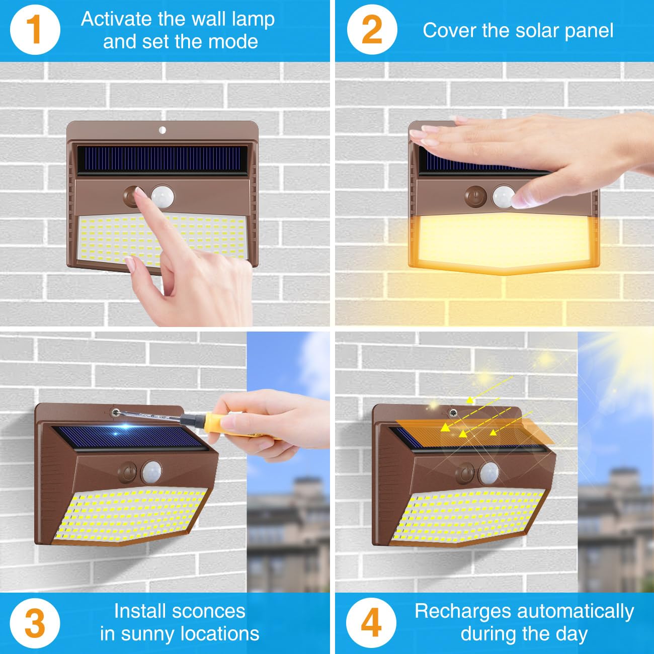 2-Pack Solar Security Lights – Motion Sensor, Waterproof