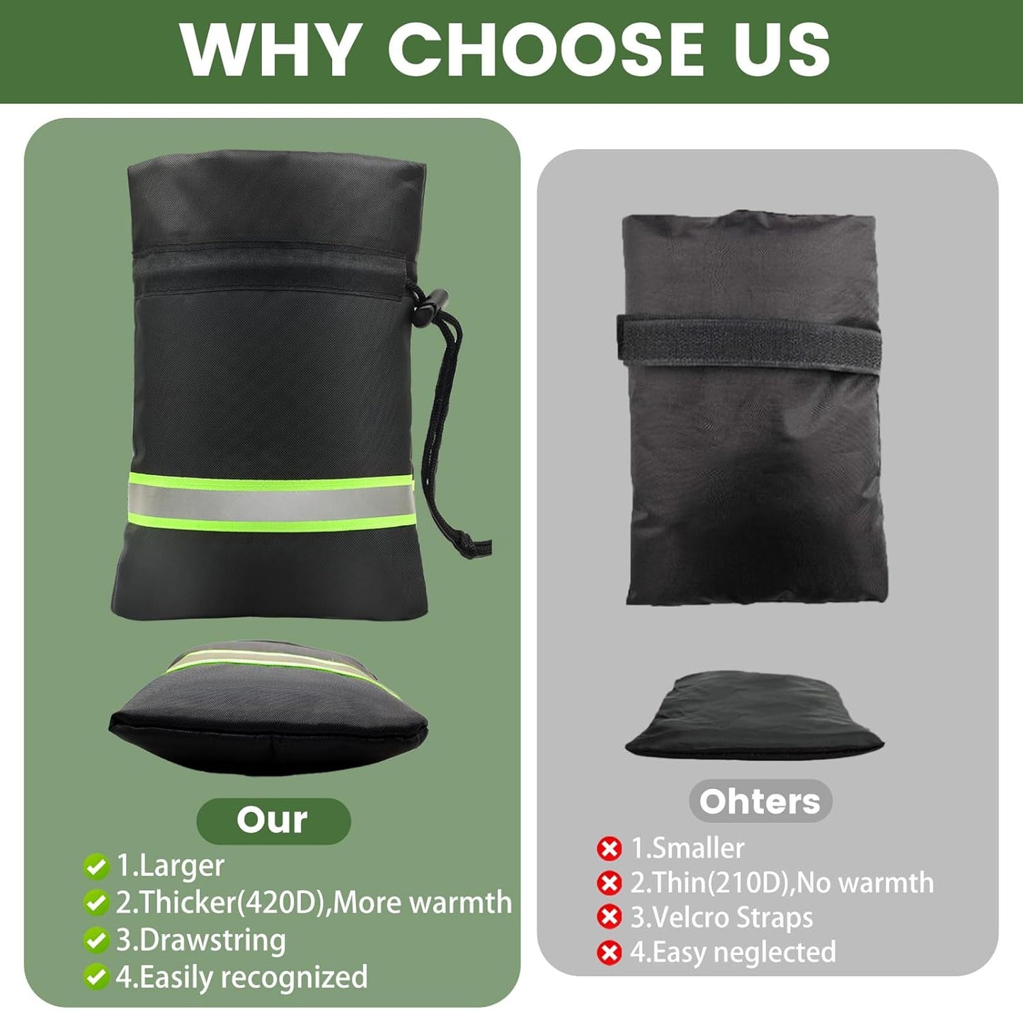 Outdoor Faucet Covers for Winter Freeze Protection, 4-Pack Hose Bib Insulation Socks, Waterproof, Fits Standard Faucets