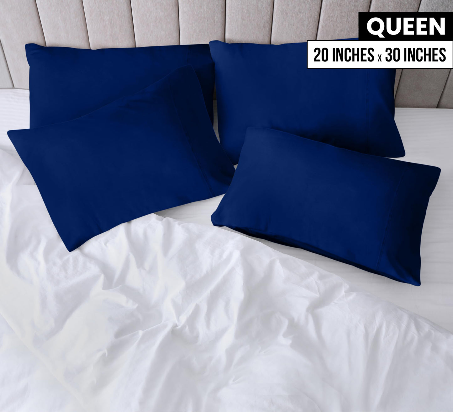 Utopia Bedding Queen Pillow Cases - Pack of 4 - Envelope Closure - Soft Brushed Microfiber Fabric - Shrinkage and Fade Resistant Pillow Covers Queen Size 20 X 30 Inches (Queen, Grey)