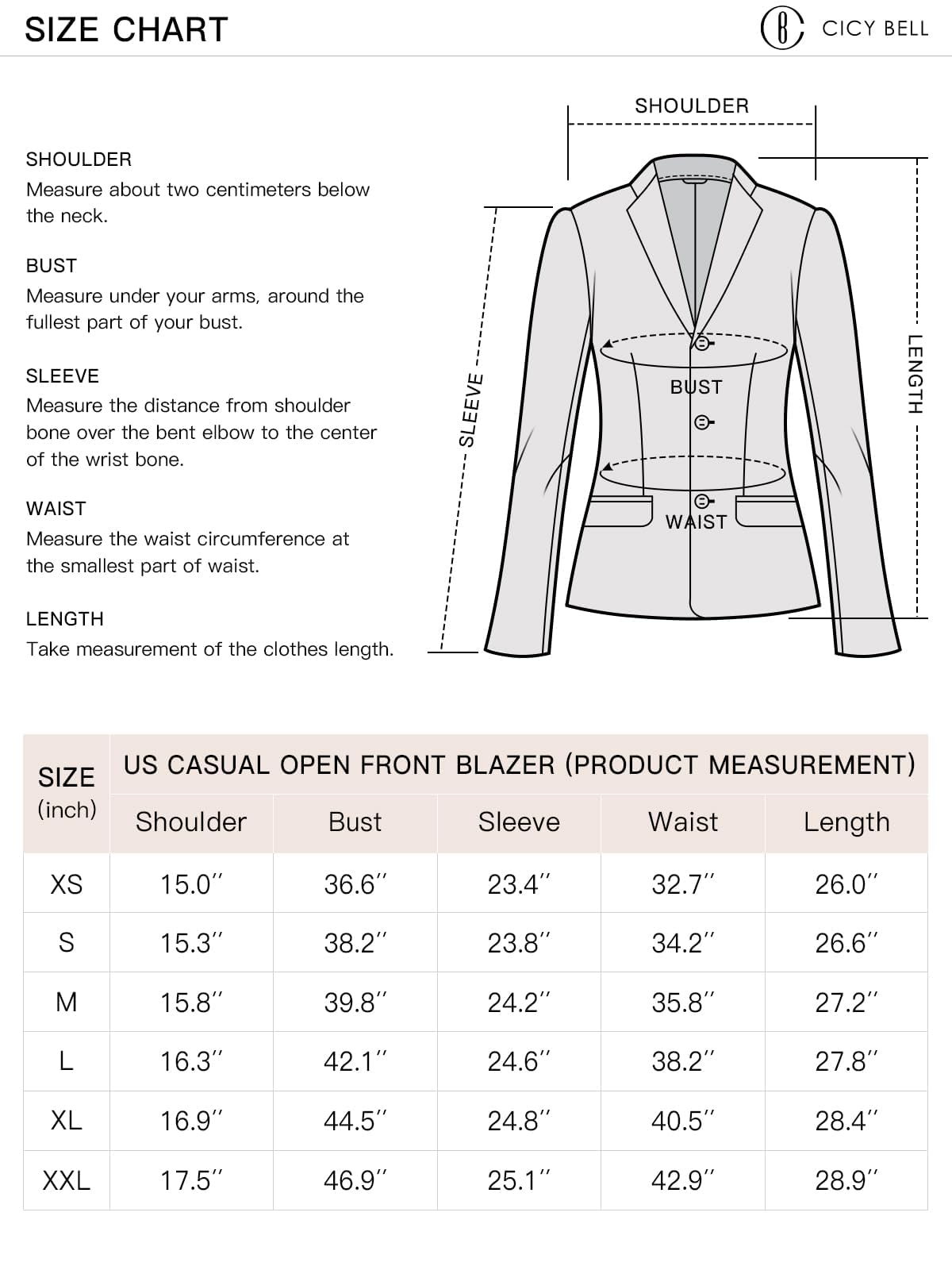 Cicy Bell Womens Blazers Open Front Long Sleeve Suit Jackets Business Casual Outfits