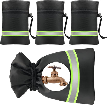 Outdoor Faucet Covers for Winter Freeze Protection, 4-Pack Hose Bib Insulation Socks, Waterproof, Fits Standard Faucets