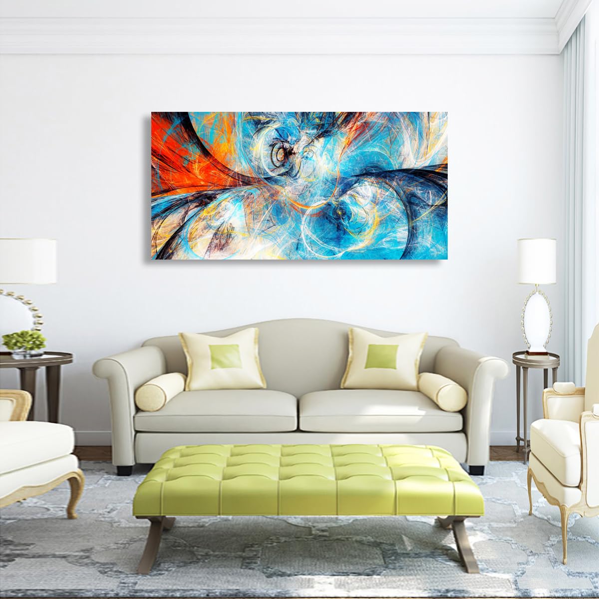 Golden Lotus Pictures Canvas Wall Art for Living room Office Bedroom Wall Decor,Flowers Wall Art Print Paintings Modern Abstract Oil Painting Artwork Waterproof Ready to Hang-20x40inch