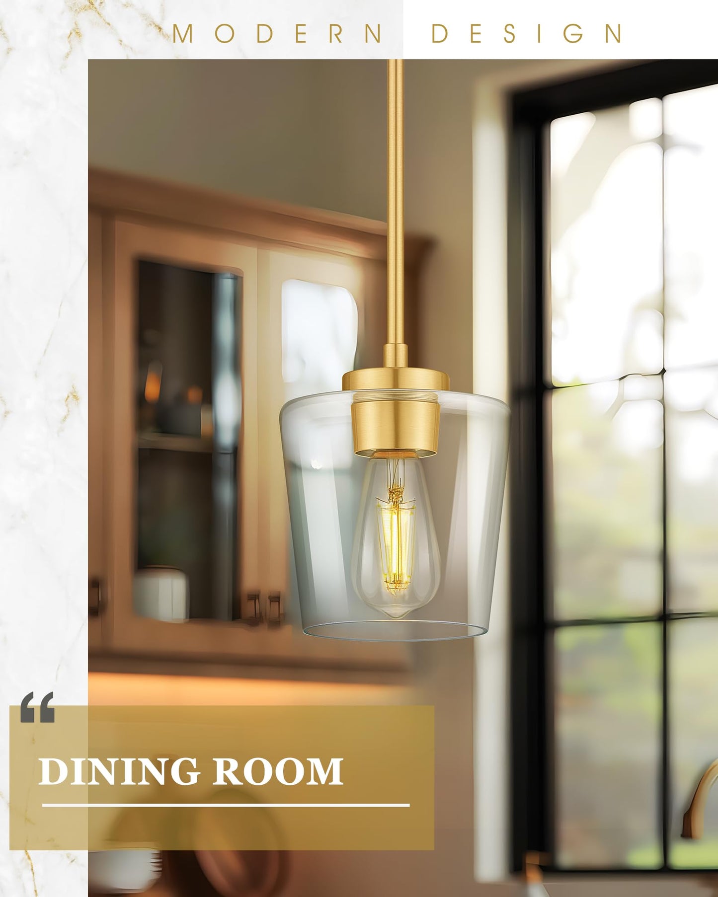 3-Light Pendant Light Fixtures, Brushed Gold Dining Room Light Fixture Over Table, Adjustable Kitchen Island Lighting with Milk White Glass, Farmhouse Hanging Light Fixture, AD-22004-3P-GD