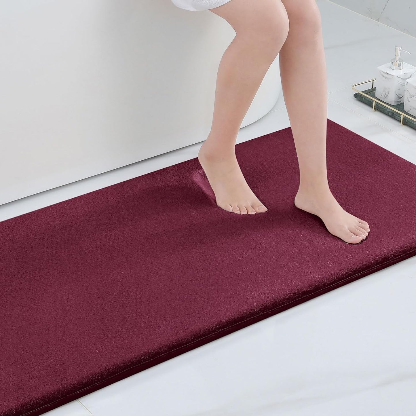 Smiry Memory Foam Bath Mat – Ultra Soft, Absorbent, Non-Slip Rug for Bathroom